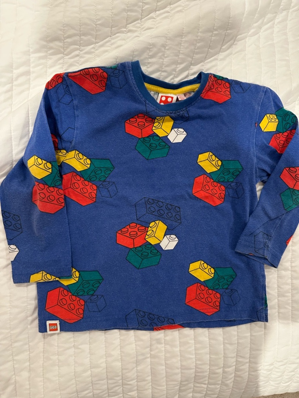 Kids LEGO Blue Long-Sleeve Tee with Multicolor Brick Print 4 4T Primark